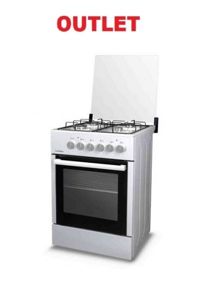 Cucina a Gas LUXELL OUT. 4 Fuochi a Gas Forno a gas grill elettrico Classe A Dimensioni 60 x 60 cm Colore Bianco cod: LF66GE-40F