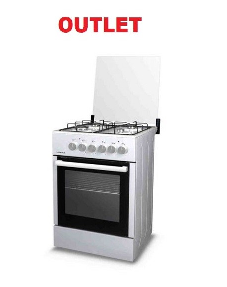 Cucina a Gas LUXELL OUT. 4 Fuochi a Gas Forno a gas grill elettrico Classe  A Dimensioni 60 x 60 cm Colore Bianco cod: LF66GE-40F - Bigstockshop - The