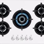 Piano cottura STAYLUX a Gas 5 fuochi 75cm Vetro Bianco Cod: C7-50BTF