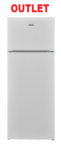Frigorifero AKAI OUT. doppia porta Classe E 213 Litri Bianco AKFR253NV/T OUT.