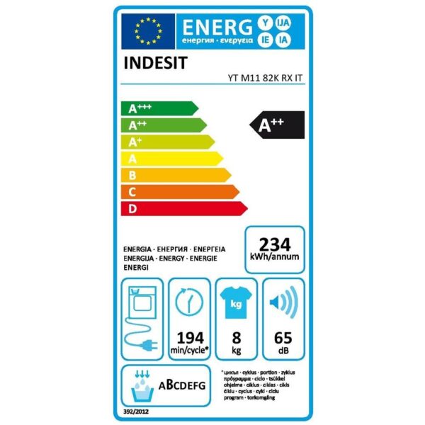 Asciugatrice INDESIT  Push & Go 8 Kg Classe A++ a Pompa di Calore YTM1182KRXIT - immagine 2