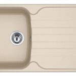 Lavello Franke da incasso 1 vasca con gocciolatoio Reversibile DX Anthea colore Avena cod: AZG611-86AVENA