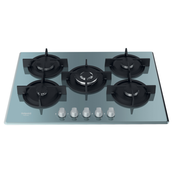 Piano Cottura HOTPOINT 5 Fuochi Gas 75 cm Colore Vetro Ghiaccio cod: AGS72F/ICE - immagine 2