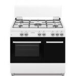 Cucina a Gas LUXELL 5 Fuochi a Gas Forno Dimensioni 90 x 60 cm Colore Bianco e Nero cod: LF696GG-50FF