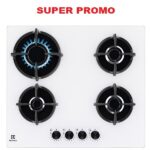 Piano Cottura Electrolux a Gas 4 Fuochi 60cm Vetro Bianco EGG64272W