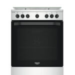Cucina HOTPOINT Libera Installazione 4 Fuochi a gas forno elettrico coloreAcciaio Inox/nero cod: HS68G5PHX/E