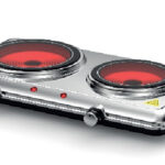 Fornello elettrico KUMTEL 2 fuochi 2100 W colore Inox cod: HCD-1002
