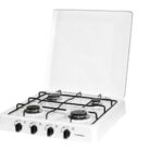 Fornello a Gas 4 Fuochi LUXELL Fiamma Regolabile Coperchio Anti Polvere Cod. K0-104 OUT.