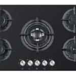 Piano cottura STAYLUX da Incasso a Gas 5 fuochi 90 cm C9-50BTF-VETRO NERO/GHISA