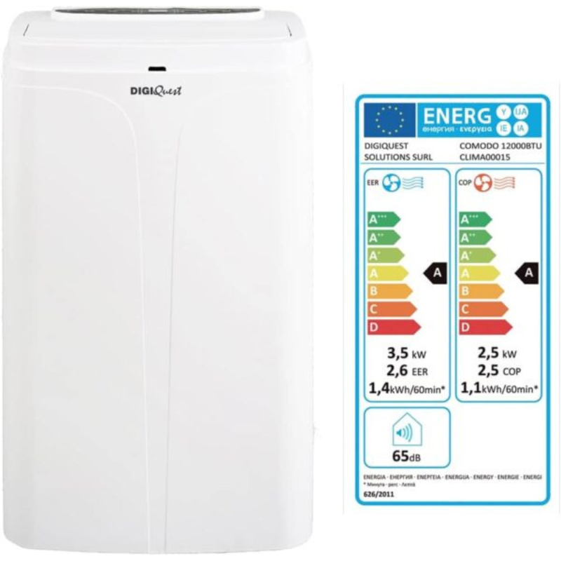Climatizzatore portatile DIGIQUEST 12000 BTU classe A cod: CLIMA00015