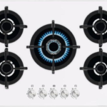 Piano cottura STAYLUX a Gas 5 fuochi 75cm Vetro Bianco Cod: C7-50BTF