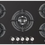 Piano cottura STAYLUX da Incasso a Gas 5 fuochi 75 cm Vetro C7-50BTF-NERO/GHISA