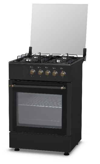 Cucina STAYLUX 4 Fuochi a Gas Forno a gas 60x60  LF66GG-40F BLACK/RUSTIC