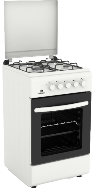 Cucina STAYLUX 4 Fuochi a Gas Forno a gas 50x50 cm Bianco 55 G40F WHITE