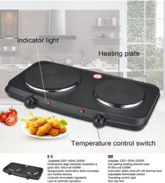 Piastra elettrica DE MAISON 2500 W Nera cod: DS3104-1