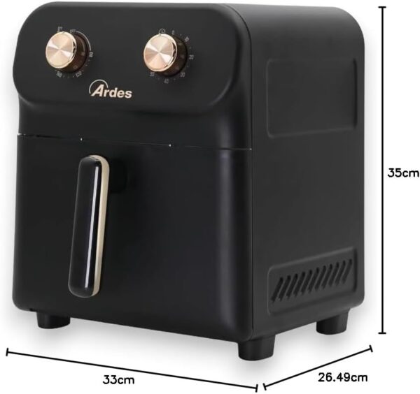 Friggitrice Ad Aria ARDES Potenza 1700 W Cestello 6 Litri colore Nero Cod: ARFRYA04M - immagine 2