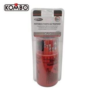 Punte da trapano KOMBO rivestite in titanio, professionali, 18 pz. cod: GBT317 STOCK