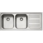 Lavello FRANKE da incasso 2 vasche con gocciolatoio DX colore Inox RRX621 DX