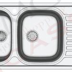 Lavello APELL 2 Vasche con gocciolatoio a destra colore Acciaio cod: OHN1162IRPC