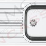 Lavello APELL 1 Vasca con gocciolatoio a sinistra Acciaio OHN861ILPC