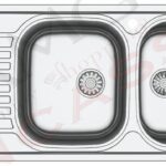 Lavello APELL 2 Vasche con gocciolatoio a sinistra colore Acciaio OHN1162ILPC