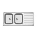 Lavello APELL 2 Vasche con gocciolatoio a destra Acciaio ID1162IRBC