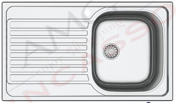 Lavello APELL 1 Vasca con gocciolatoio a sinistra Acciaio OHN861ILPC