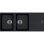 Lavello APELL 2 Vasche con gocciolatoio Reversibile colore Nero cod: PTPL1162TB