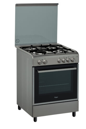 Cucina WHIRLPOOL 4 Fuochi a Gas Forno Elettrico  60 x 60 cm Colore Inox/Nero cod: ACMK 6110/IX/1