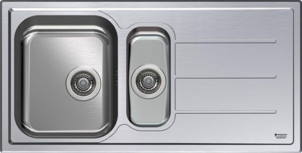 Lavello HOTPOINT 1 Vasca e 1 vaschino gocciolatoio a dx Inox SC 100W2 (X) HA