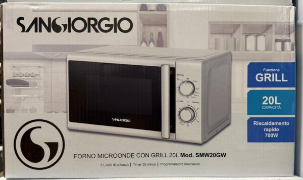 Microonde SANGIORGIO 20 Litri potenza 1000W con grill Colore Bianco  SMW20GW