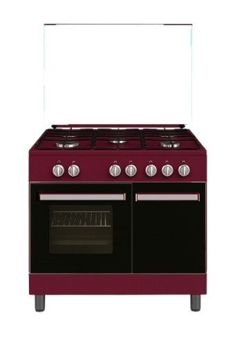 Cucina STAYLUX 90X60 Forno elettrico 60 porta bombola 696-S50F BLACK/BURGUNDY
