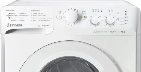 Lavatrice INDESIT Standard 7 Kg classe A 1200 giri Inverter cod: MTWC 71296 W IT - immagine 2