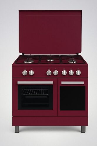 Cucina STAYLUX 90X60 Forno elettrico 60 porta bombola 696-S50F BLACK/BURGUNDY