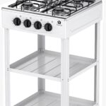 Cucina Portatile Fornello Campeggio STAYLUX Gas 4 fuochi 60cm Bianco CUCINOTTO-W