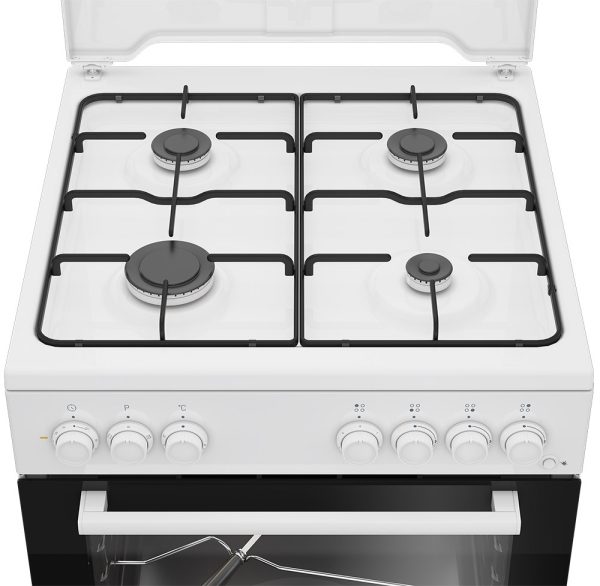 Cucina BEKO 4 Fuochi a Gas Forno elettrico 60 x 60 cm Colore Bianco FBST62110DW - immagine 2