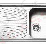 Lavello APELL 1 Vasca con gocciolatoio a SX colore Inox cod: TO1161ILBC