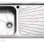 Lavello APELL 1 Vasca con gocciolatoio a DX colore Inox cod: TO1161IRBC