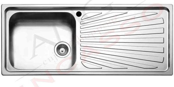 Lavello APELL 1 Vasca con gocciolatoio a DX colore Inox cod: TO1161IRBC