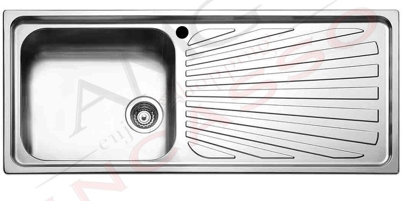 Lavello APELL 1 Vasca con gocciolatoio a DX colore Inox cod: TO1161IRBC