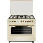 Cucina LAREL 5 Fuochi a Gas Tutto Forno a gas 90x60cm Beige L90GR