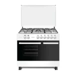 Cucina LAREL 5 fuochi a gas 90×60 Forno a gas porta bombola Bianco L90BT5GB