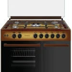 Cucina LAREL 5 fuochi a gas 90×60 Forno a gas porta bombola Marrone L90BT5MG