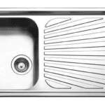 Lavello APELL 1 Vasca con gocciolatoio a DX colore Inox cod: TO1161IRBC