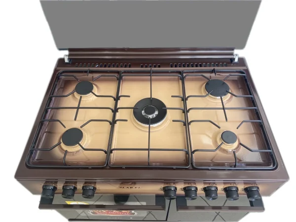 Cucina LAREL 5 fuochi a gas 90×60 Forno a gas porta bombola Marrone L90BT5MG - immagine 2