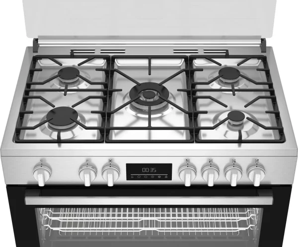 Cucina BEKO 5 Fuochi a Gas Forno elettrico con grill 90x60cm Inox BGM11226EX - immagine 3