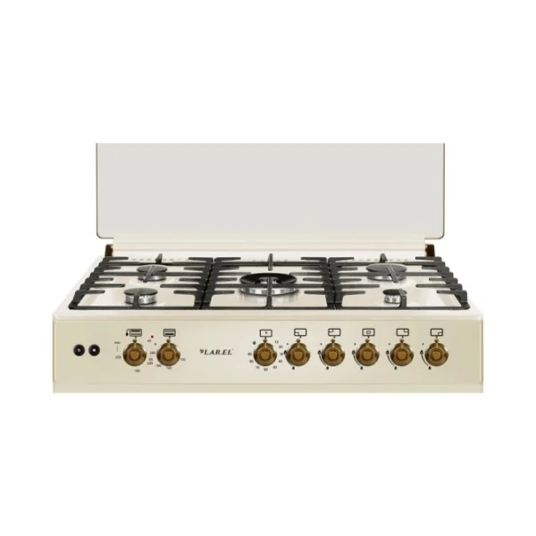 Cucina LAREL 5 Fuochi a Gas Tutto Forno a gas 90x60cm Beige L90GR - immagine 3