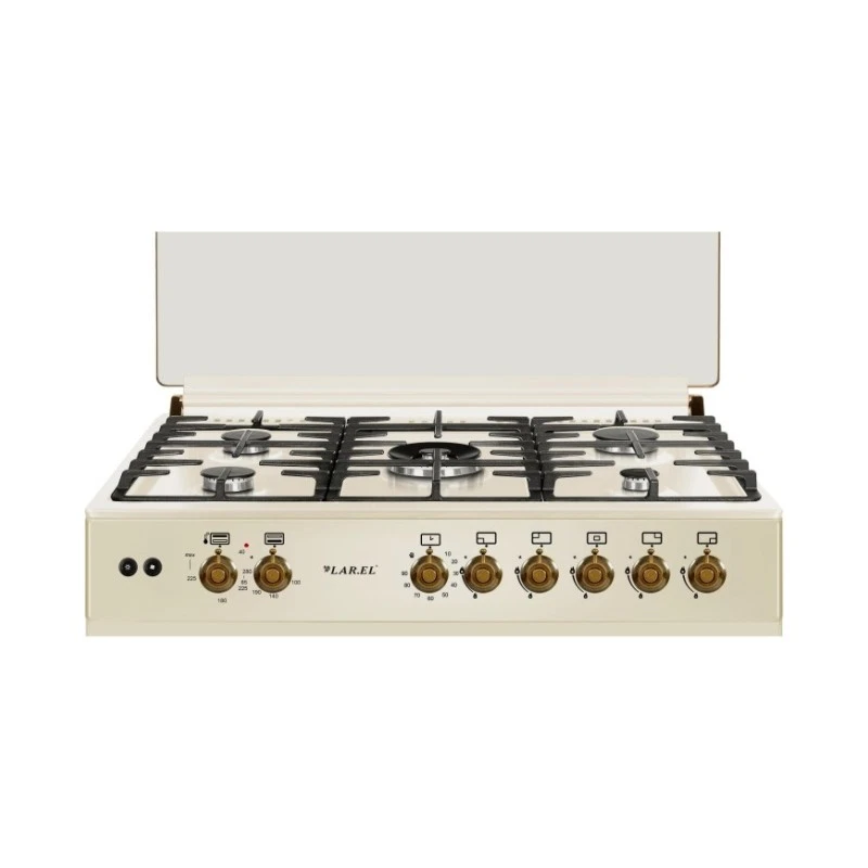 Cucina LAREL 5 Fuochi a Gas Tutto Forno a gas 90x60cm Beige L90GR - immagine 3