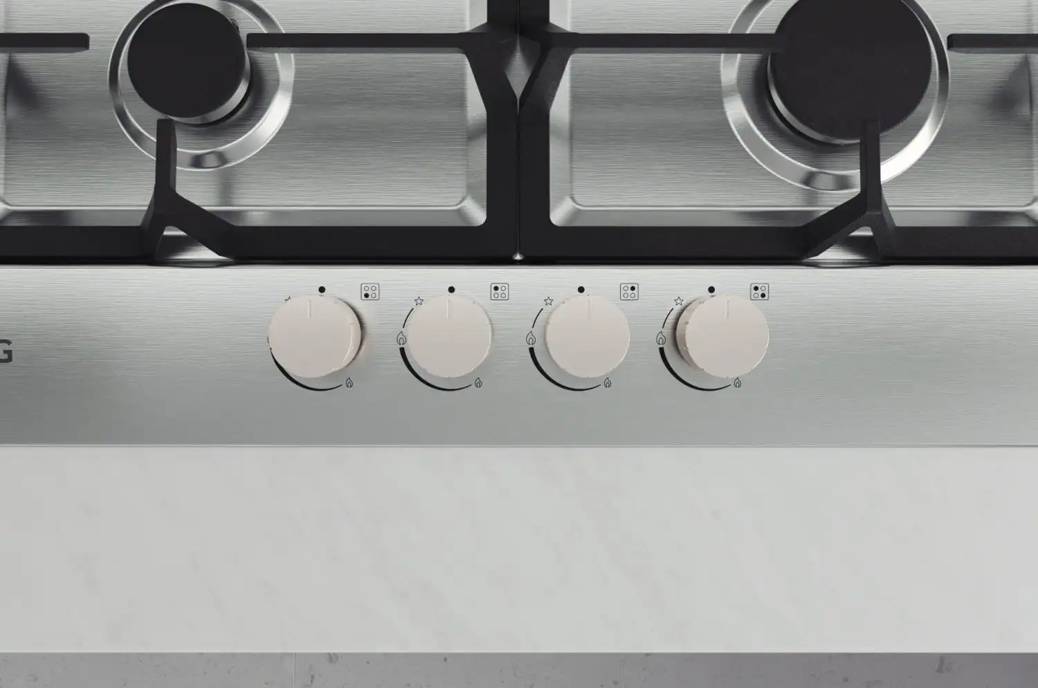 Piano Cottura LG 4 Fuochi Gas 60 cm Inox/ghisa CBGZ2414S - immagine 4
