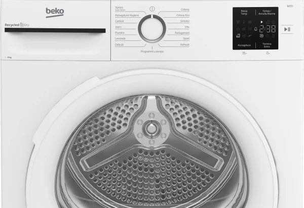 Asciugatrice BEKO 8 Kg Classe D Pompa di calore Inverter BMT83EW - immagine 4